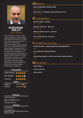 Gemi Kaptanı CV Örnekleri cv indir